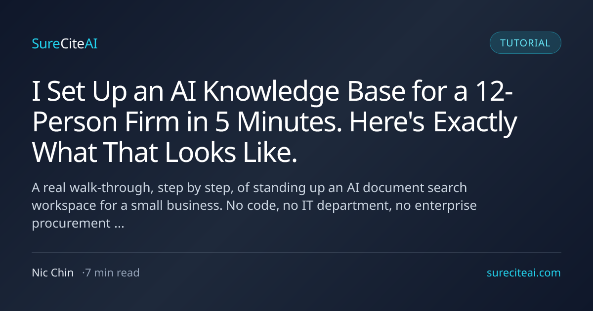 I Set Up an AI Knowledge Base for a 12-Person Firm in 5 Minutes. Here's ...